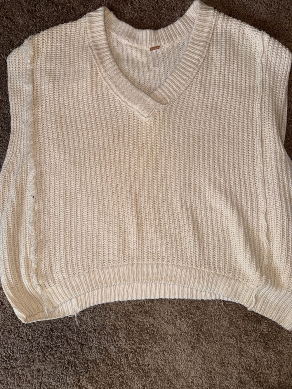 Free people cream oversized knit vest